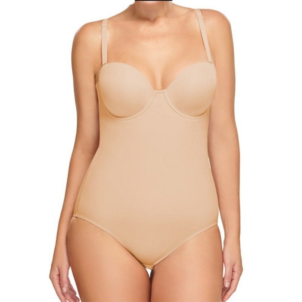 NWOT Wacoal 34DDD Red Carpet Strapless Shaper Bodybriefer 801219 Beige 131389